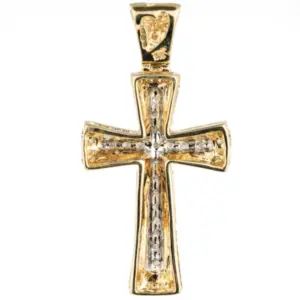 9ct Gold Diamond Set Cross Pendant