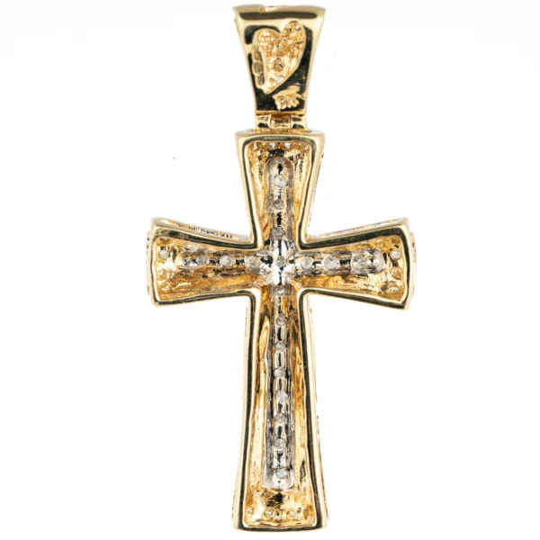 9ct Gold Diamond Set Cross Pendant - Image 2