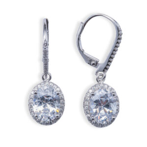 Silver and cubic zirconia drop earrings.