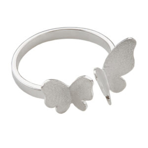 Silver butterfly ring.