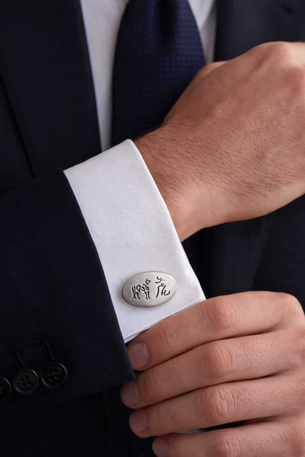Chinese Zodiac Tiger Cufflinks - Image 2