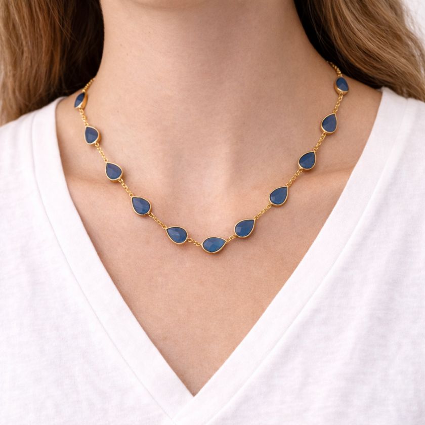 Little Rock Blue Chalcedony Necklace - Image 2