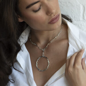 Silver Canyon Hoop Pendant