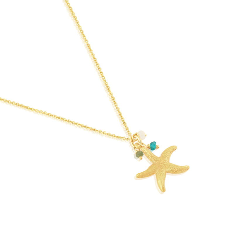 Gold Starfish Pendant Necklace - Image 2