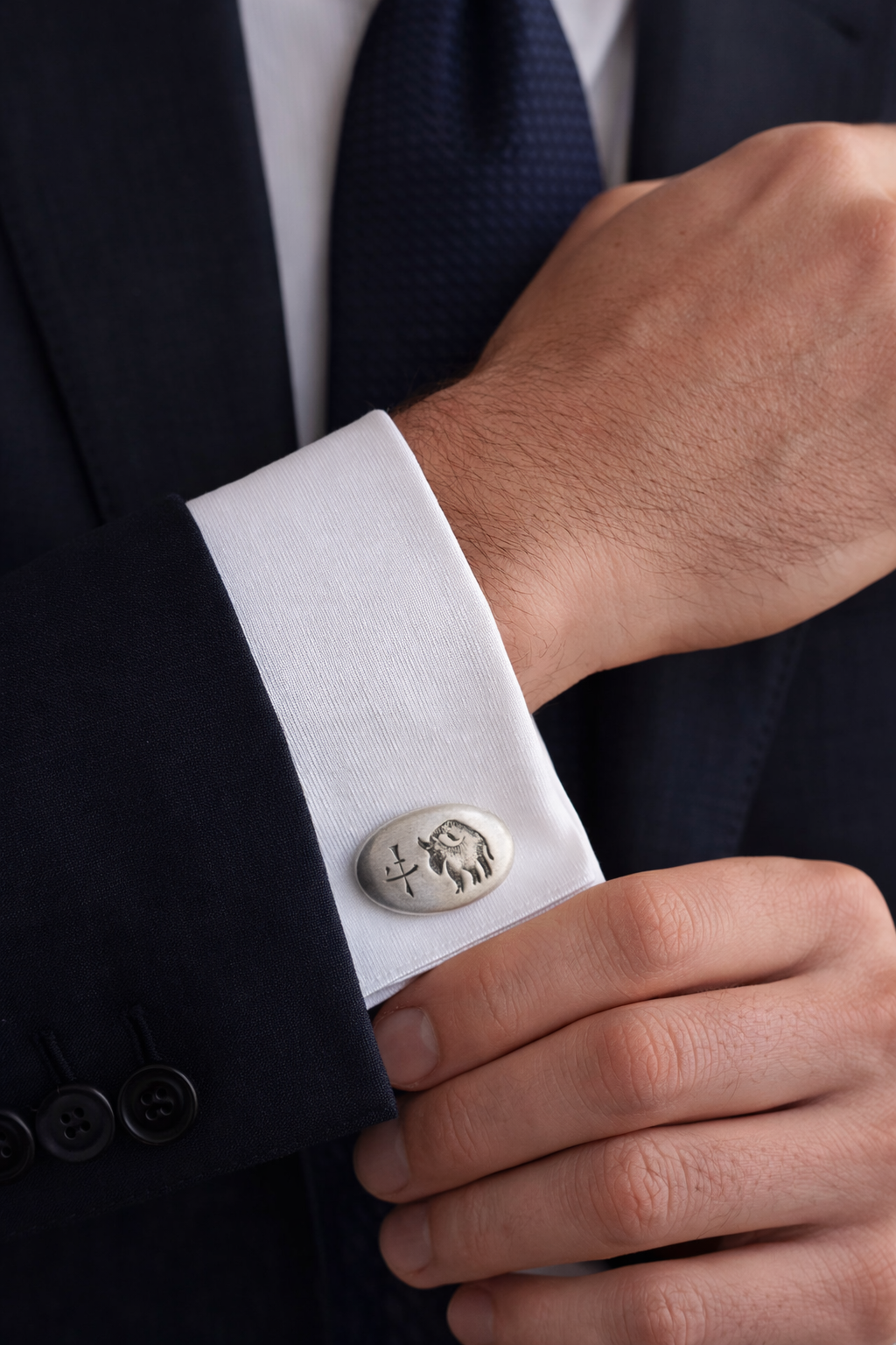 Chinese Zodiac OX Cufflinks - Image 2