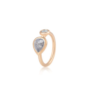 Salt and Pepper Diamond Ring