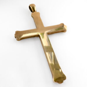 Victorian Antique Banded Agate and Pearl Cross Pendant