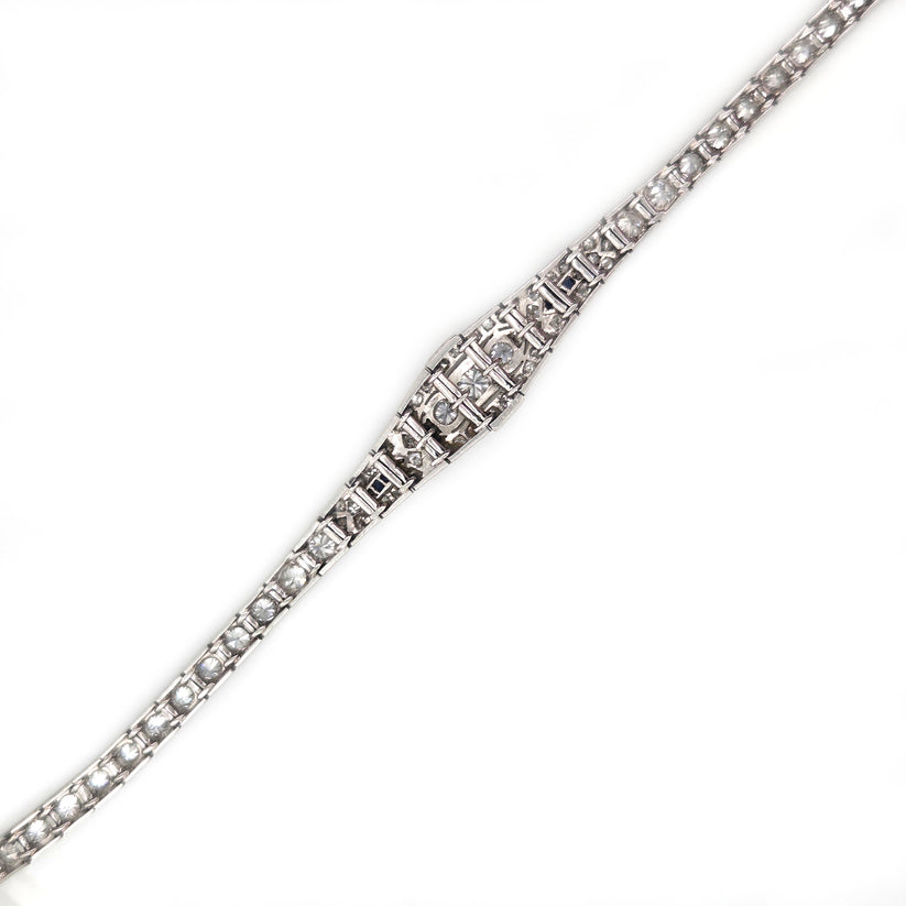 Art Deco Diamond and Sapphire Bracelet, Circa 1920s - Image 5