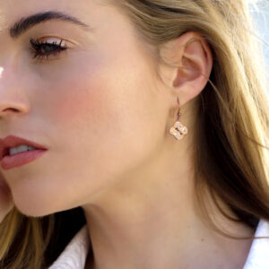 Small Rose Gold Clover Earrings