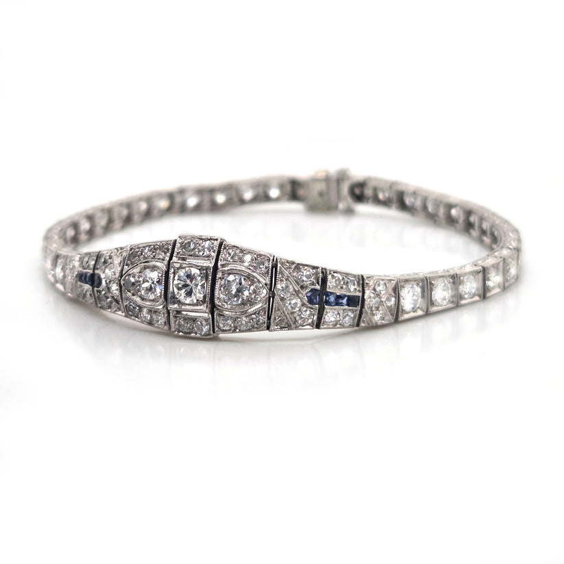 Art Deco Diamond and Sapphire Bracelet, Circa 1920s - Image 3
