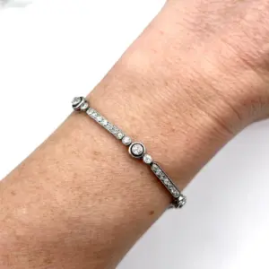 Antique Art Deco Platinum Diamond Target Bracelet, 3.00 Carats, Circa 1920