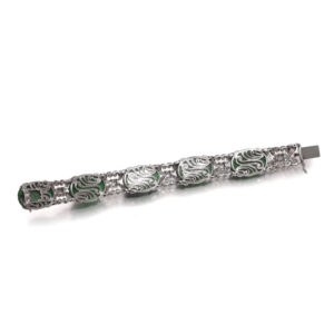 Platinum Jadeite Jade and Diamond Bracelet