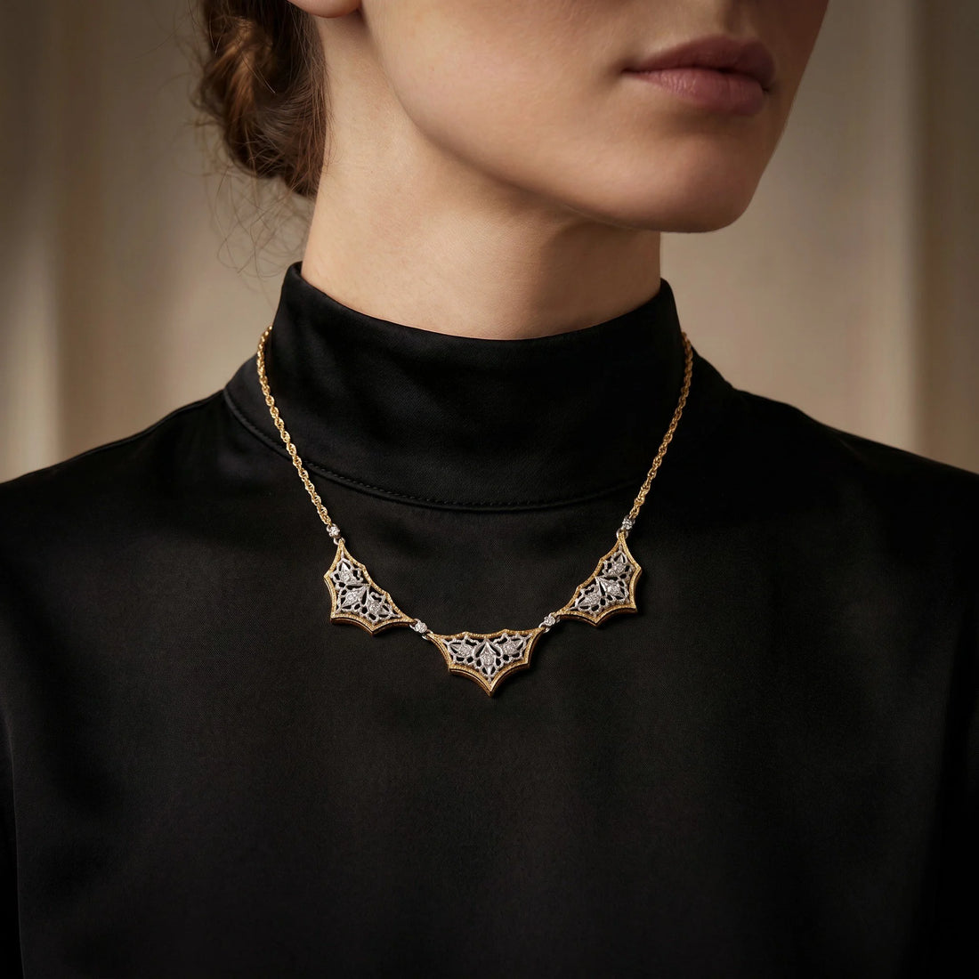 Vintage Buccellati 18 ct Gold Diamond Necklace - Image 4