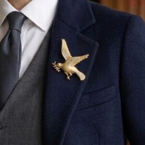 Vintage Diamond and 18ct Gold Large Flying Bird Brooch, Circa 1935