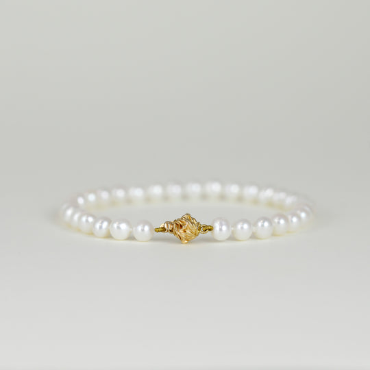 9ct Yellow Gold Freshwater Pearl Bracelet - Image 2