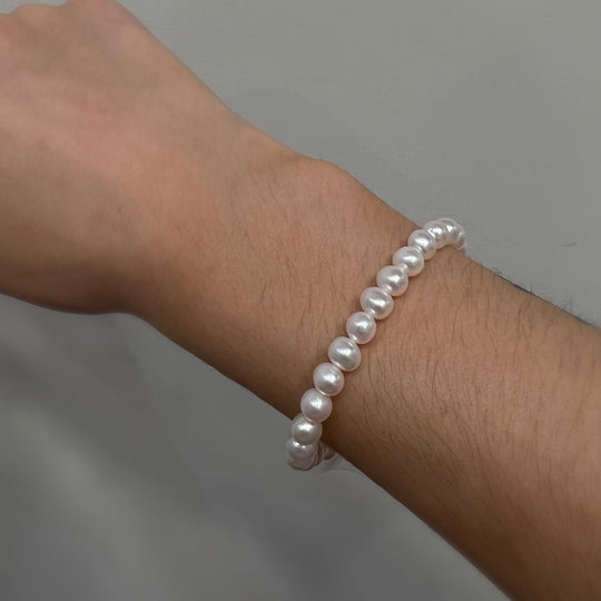 9ct Yellow Gold Freshwater Pearl Bracelet - Image 3