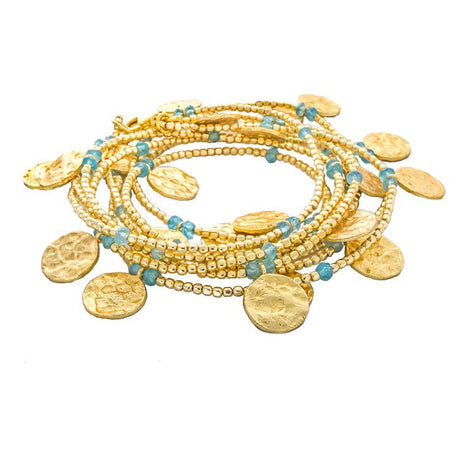 Cleo Long Coin Wrap Necklace: Apatite - Image 2