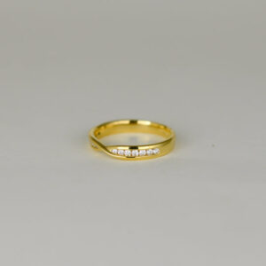 18ct Yellow Gold 0.20ct Twisted Half Eternity Ring