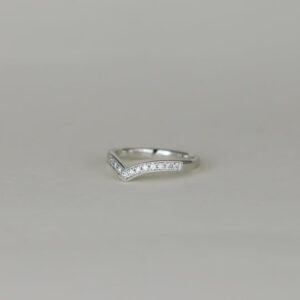 Platinum 0.20ct Wishbone Half Eternity Ring