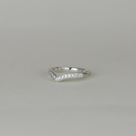 Platinum 0.20ct Wishbone Half Eternity Ring - Image 2
