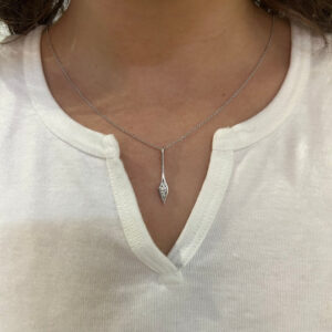 18ct White Gold 0.24ct Diamond Drop Pendant