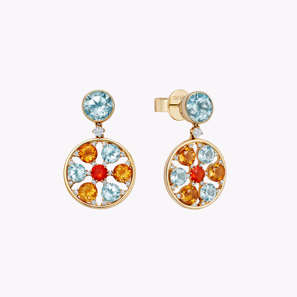 Fireworks Blue Topaz Spinner Earrings - Image 2