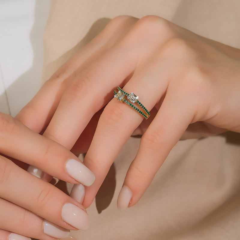 Mirage Duality Ring - Emeralds - Image 3