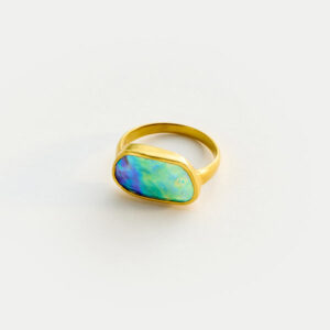 18kt Gold Beachcomber Abalone Shell Greek Ring