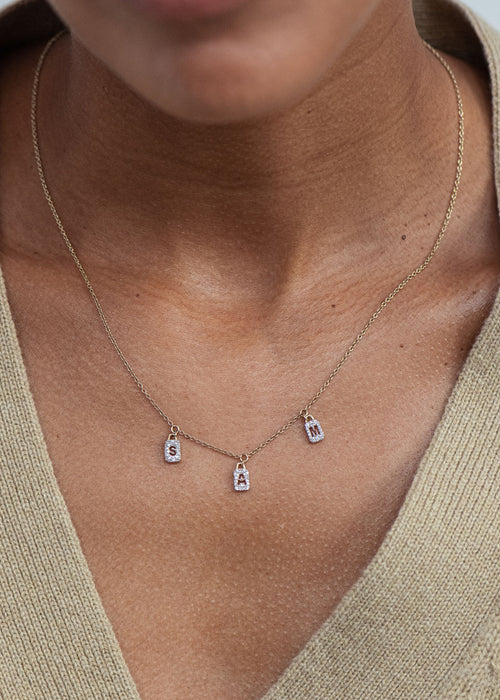 Personalised Tiny Diamond Tag Necklace - Image 4