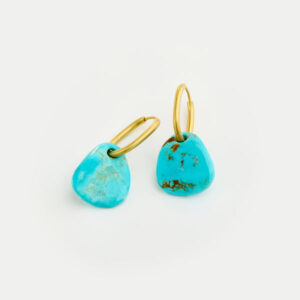 18kt Gold Hathor Turquoise Hoop Earrings