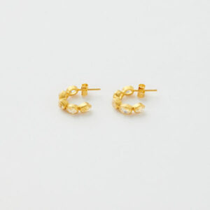 18kt Gold Theia Herkimer Diamond Small Hoops