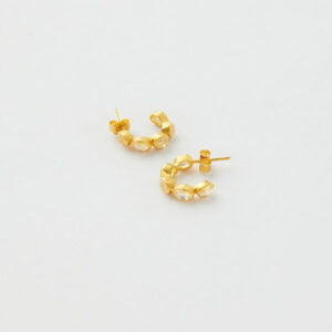18kt Gold Theia Herkimer Diamond Small Hoops