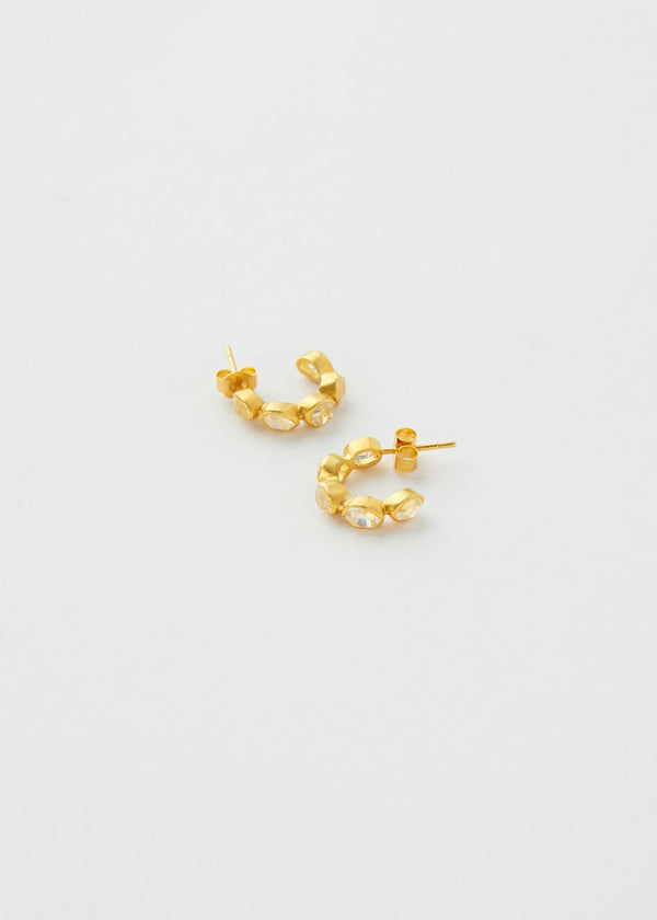 18kt Gold Theia Herkimer Diamond Small Hoops - Image 2