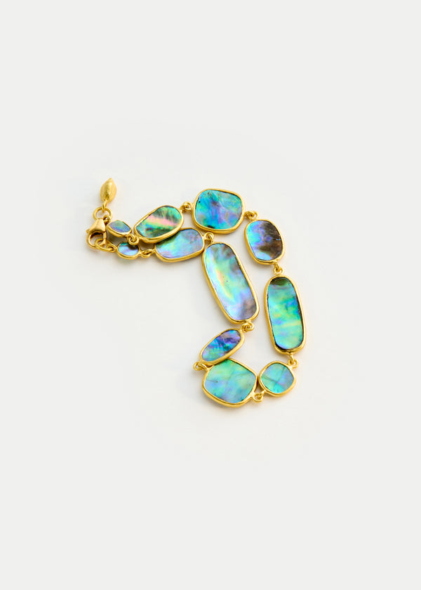 18kt Gold Beachcomber Abalone Shell Full Stone Bracelet - Image 2