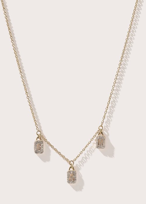 Personalised Tiny Diamond Tag Necklace - Image 3
