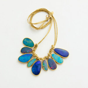 18kt Gold Alectrona Opal Cluster on Cord