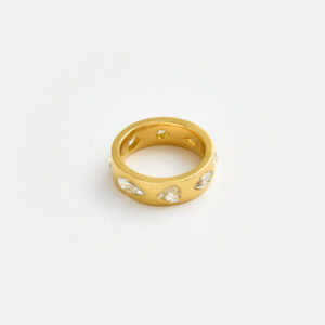 22kt Gold Diamond Flush Set Ring