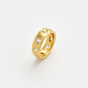 22kt Gold Diamond Flush Set Ring