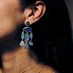 18kt Gold Alectrona Opal Jellyfish Earrings