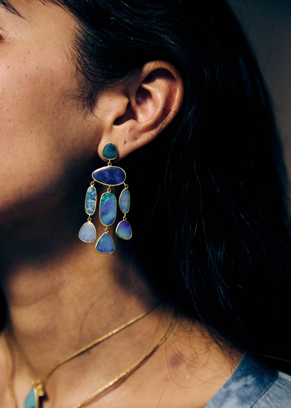 18kt Gold Alectrona Opal Jellyfish Earrings - Image 3