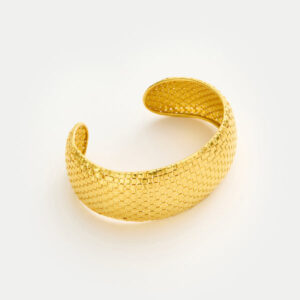 18kt Gold PSTM Myanmar Shway Large Woven Cuff