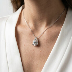 Celeste - Platinum Pear Lab Grown Diamond Pendant