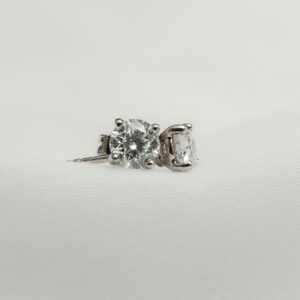 Electra - Platinum Round Lab Grown Diamond Stud Earrings