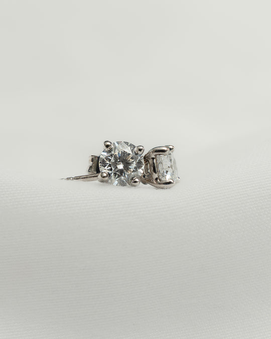 Electra - Platinum Round Lab Grown Diamond Stud Earrings - Image 3