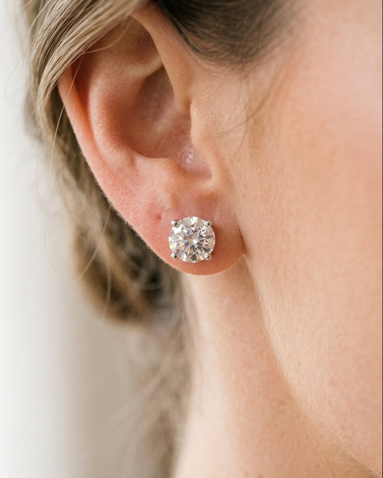 Athena - Round Lab Grown Diamond Stud Earrings - Image 5