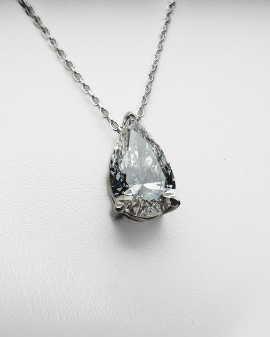 Celeste - Platinum Pear Lab Grown Diamond Pendant - Image 2