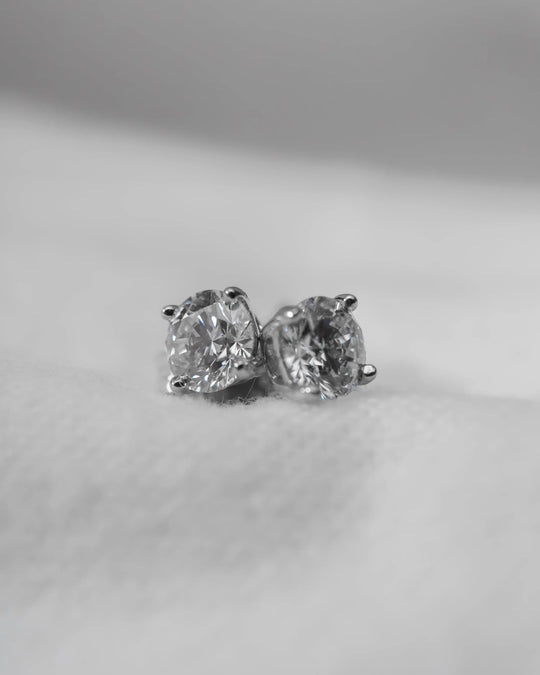 Athena - Round Lab Grown Diamond Stud Earrings - Image 3