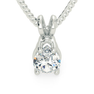 Pear Ettore Diamond Pendant in 18K White Gold