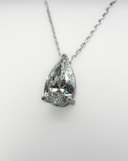 Celeste - Platinum Pear Lab Grown Diamond Pendant - Image 3