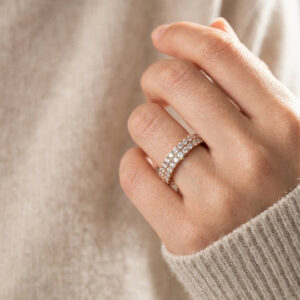 Violet Deluxe - 2.60mm Double Row Micro Claw Set 50% Lab-Grown Diamond Ring